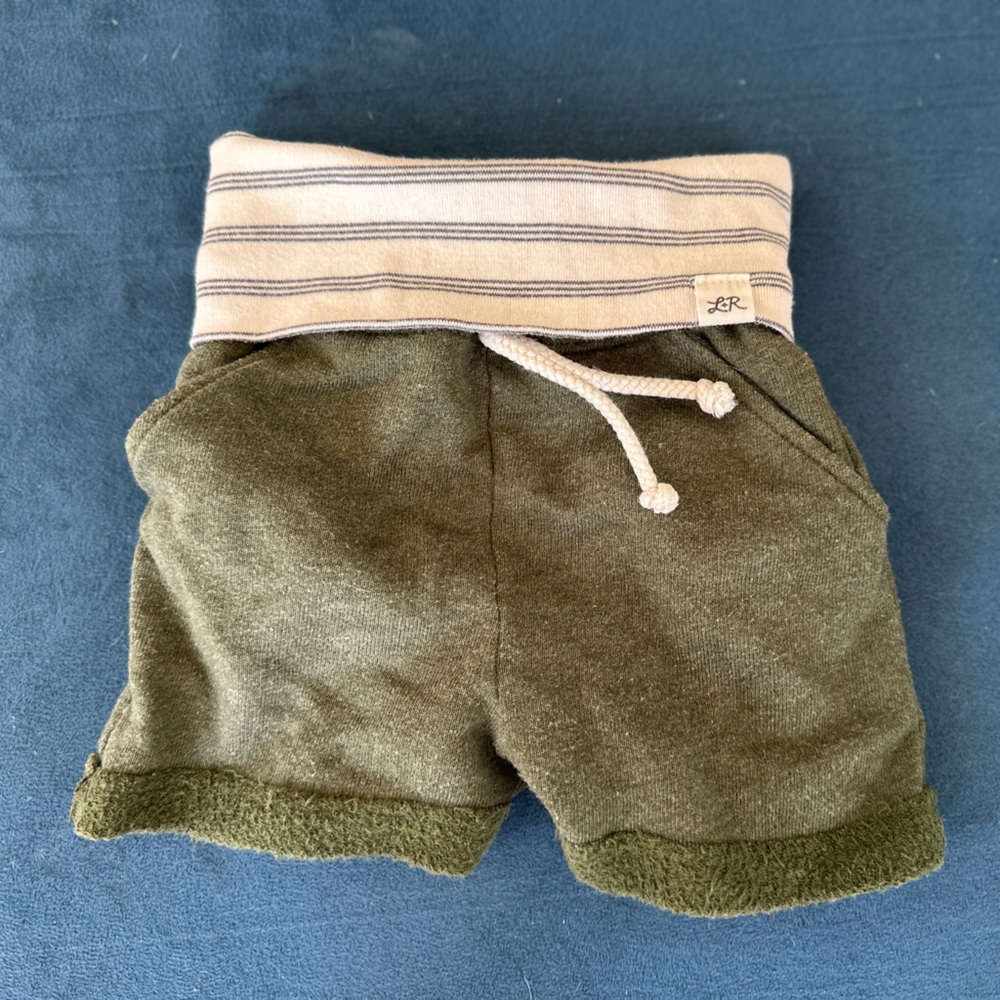 Lulu & Roo shorts Green and White Striped 2T